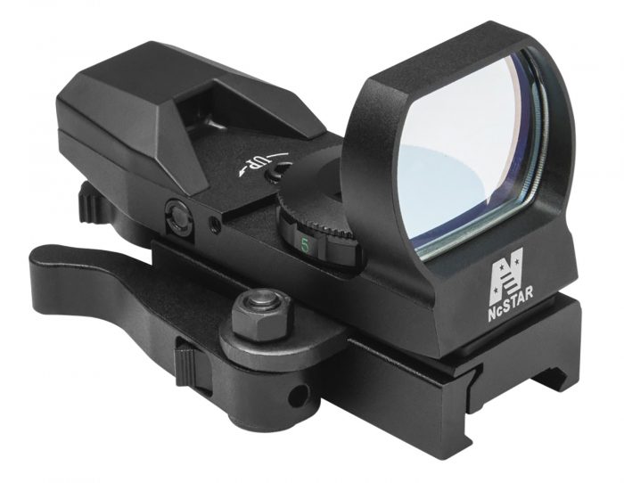 NcStar D4BQ Red Four Reticle Reflex  Black Anodized 1 x 0.95" x 1.34" 3 MOA Red Dot Multi Reticle QR Mount