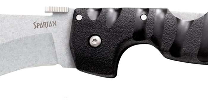 Cold Steel CS21ST Spartan  4.50" Folding Plain Stone Washed Japanese AUS-10A SS Blade/Black Griv-Ex w/Steel Liners Handle Includes Pocket Clip