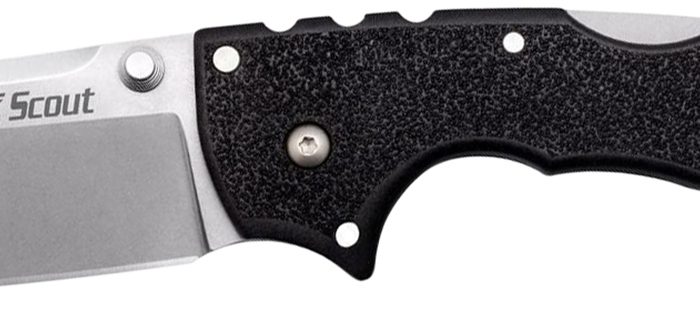 Cold Steel CS62RQ 4-Max Scout 4" Folding Plain Stone Washed Japanese AUS-10A SS Blade/ Black Griv-Ex Handle Includes Pocket Clip