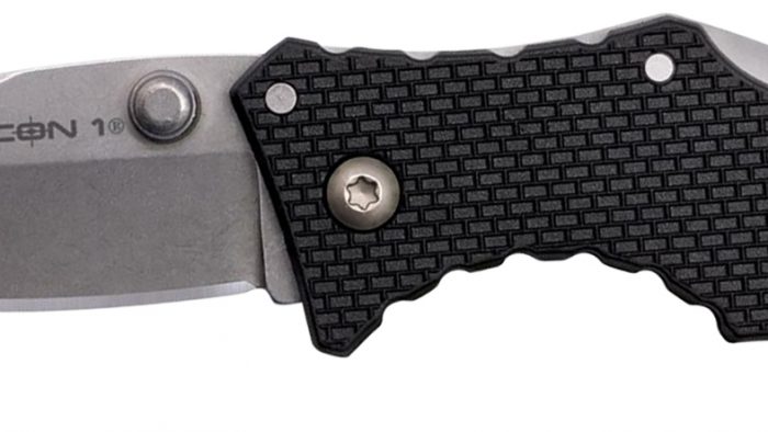 Cold Steel CS7DS Recon 1 Micro 2" Folding Spear Point Plain Stonewashed 4034 SS Blade/ Black Griv-Ex Handle Includes Pocket Clip