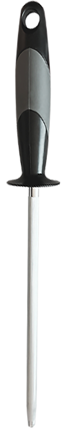 AccuSharp 032C Sharpening Steel  9" Black Overmolded Rubber Handle Steel