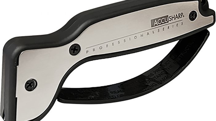 AccuSharp 040C Pro Sharpener Fixed Diamond Tungsten Carbide Sharpener Black/Silver Aluminum/Overmolded Rubber