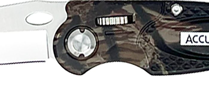 AccuSharp 704C Sport  3" Folding Plain Stainless Steel Blade/Camo Anodized Aluminum Handle Includes Belt Clip