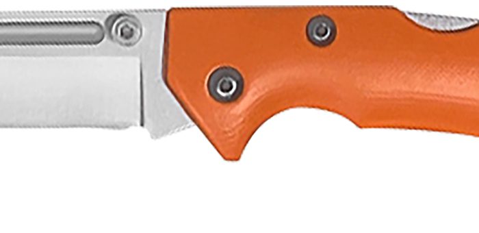 AccuSharp 712C Lockback  3" Folding Clip Point Plain Stainless Steel Blade/Blaze Orange G10 Handle Includes Allen Wrench