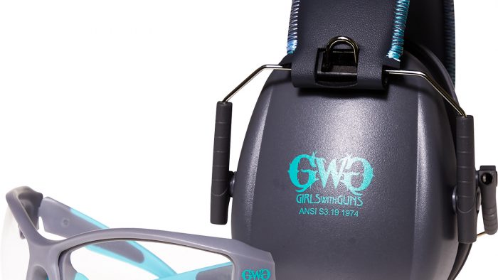 Girls With Guns 2388 Assure Protective Safety Glasses & Muff Combo Women Clear Lens Anti-Scratch Gray Frame