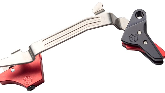 Timney Triggers ALPHAGLOCK34 Alpha Competition 9mm Luger/40 S&W, Black Straight Trigger, Compatible w/ Most Glock Gen3-4