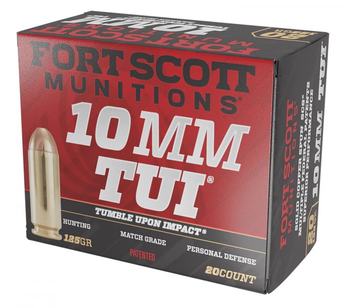 Fort Scott Munitions 10MM124SCV Tumble Upon Impact (TUI)  10mmAuto 125gr Solid Copper Spun 20 Per Box/25 Case
