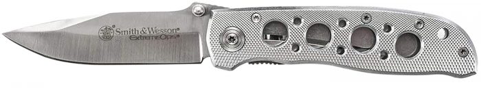 Smith & Wesson Knives CK105HCP Extreme Ops  3.22" Folding Drop Point Plain 7Cr15MoV SS Blade Aluminum Handle Includes Pocket Clip