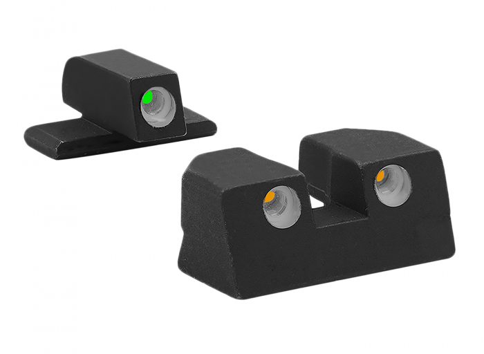 Meprolight USA 101103301 Tru-Dot  Green Tritium White Outline Front Sight-Orange Tritium White Outline Rear Sight Sig Sauer P-Series P226/P320
