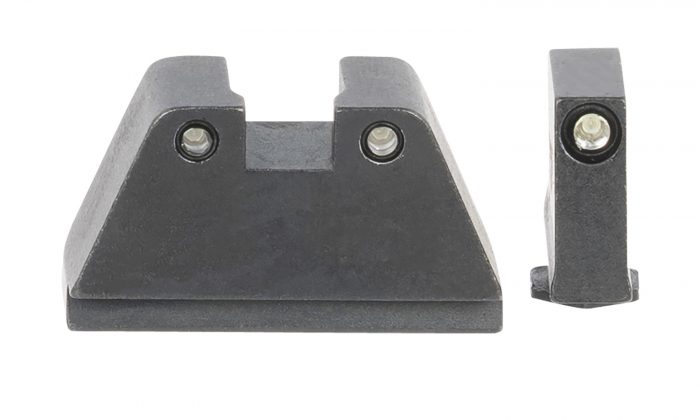 AmeriGlo GL814 Optic Compatible Sight Set for Glock  2XL Tall Green Tritium Black Outline Front Sight-Green Tritium Black Outline Rear Sight