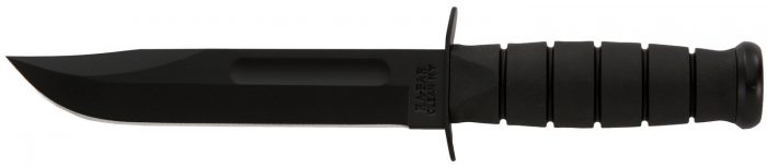 Ka-Bar 1211 Fighting/Utility  7" Fixed Clip Point Plain Black 1095 Cro-Van Blade, Black Kraton G Handle, Includes Sheath