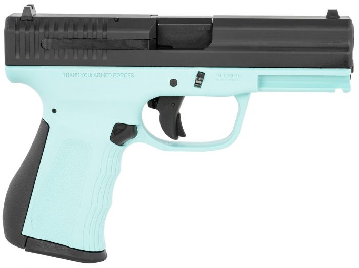 FMK G9C1G2TBSS 9C1 G2 9mm Luger 14+1 4" Black Stainless Steel Barrel, Black Serrated Carbon Steel Slide, Blue Jay Polymer Frame w/Picatinny Rail, Black Backstrap Grip
