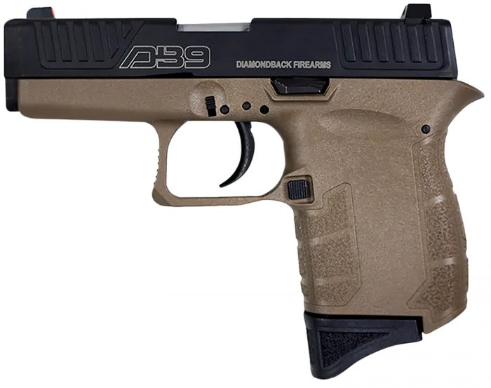 Diamondback DB0200P061 DB9 Gen4 Micro-Compact Frame 9mm Luger 6+1, 3.10" Stainless Steel Barrel, Black Nitride Serrated Stainless Steel Slide, Flat Dark Earth Polymer Frame & Grip