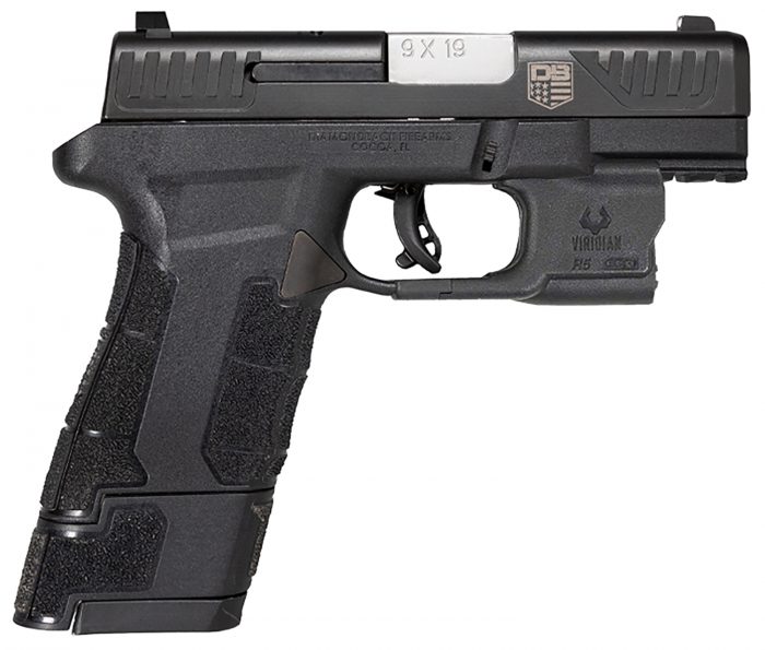 Diamondback DB0301P001 DBAM29 Sub-Compact 9mm Luger 3.50" 12+1,17+1 Overall Black Finish with Serrated Nitride Stainless Steel Slide, Polymer Grip & Picatinny Rail Includes Viridian Laser & Holster