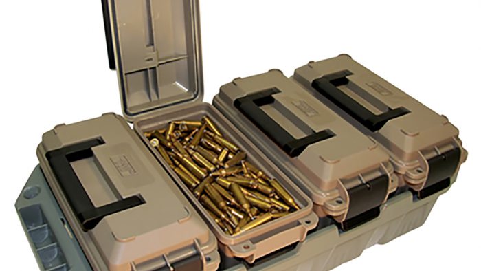 MTM Case-Gard AC4C 4-Can Ammo Crate  30Cal Dark Earth/Army Green Polypropylene