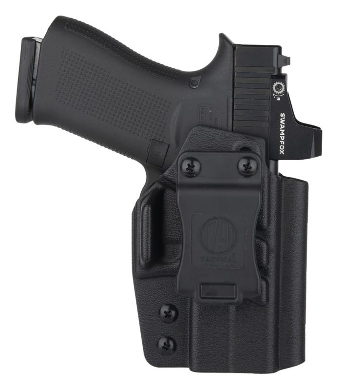 1791 Gunleather TACIWBG43XMOSBLKL Tactical Kydex  IWB Black Kydex Belt Clip Compatible w/Glock 43/43X/43X MOS/48 Left Hand