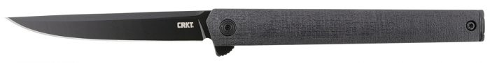 CRKT 7097K CEO Blackout 3.35" Folding Plain Black EDP AUS-8A SS Blade/Black GRN Handle Includes Pocket Clip