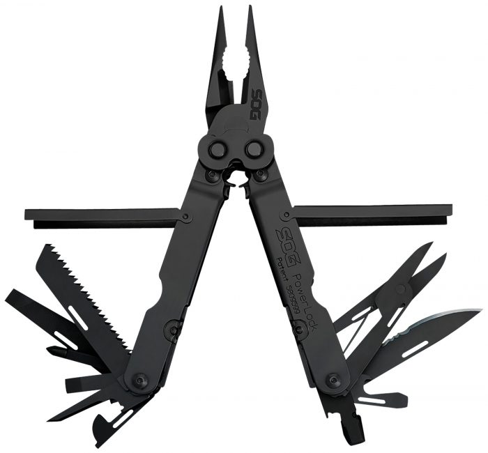 S.O.G SOG-B61N-CP Powerlock  Black Oxide 420 Stainless Steel 7" Long Features 18 Tools w/Sheath