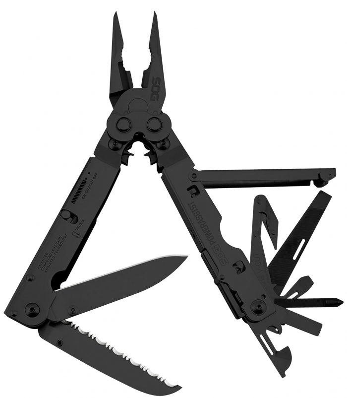 S.O.G SOGB66NCP PowerAssist  Black Oxide 420 Stainless Steel 7" Long Features 16 Tools w/Sheath