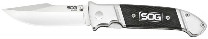 S.O.G SOG-FF38-CP Fielder  3.30" Folding Clip Point Plain Satin 7Cr17MoV SS Blade Black G10 Handle Includes Belt Clip