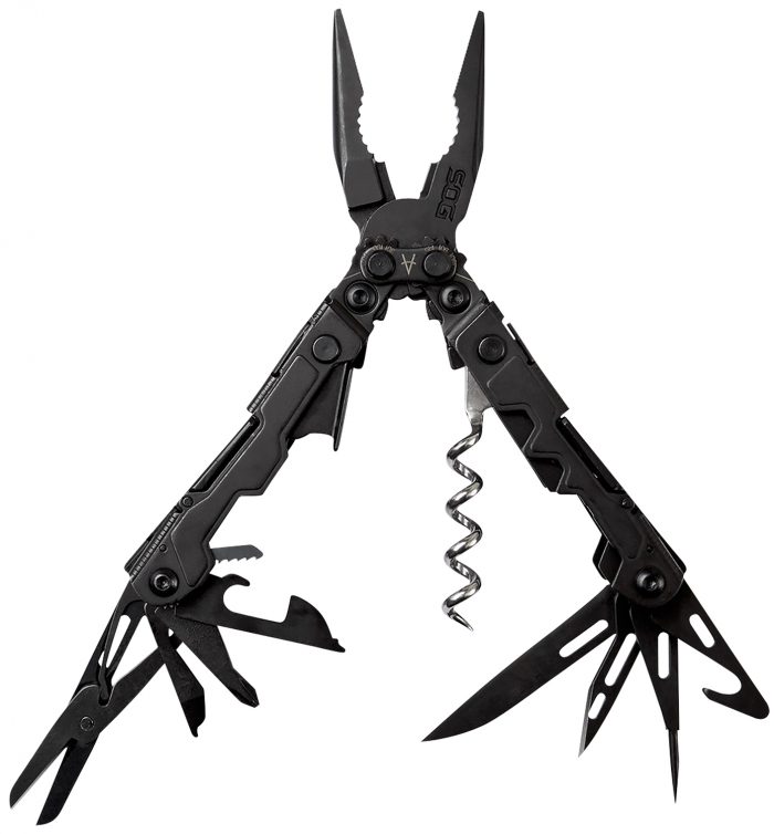 S.O.G SOGPL1002CP PowerLitre  Black Hardcoat Anodized 5Cr15MoV Stainless Steel 5" Long Features 19 Tools
