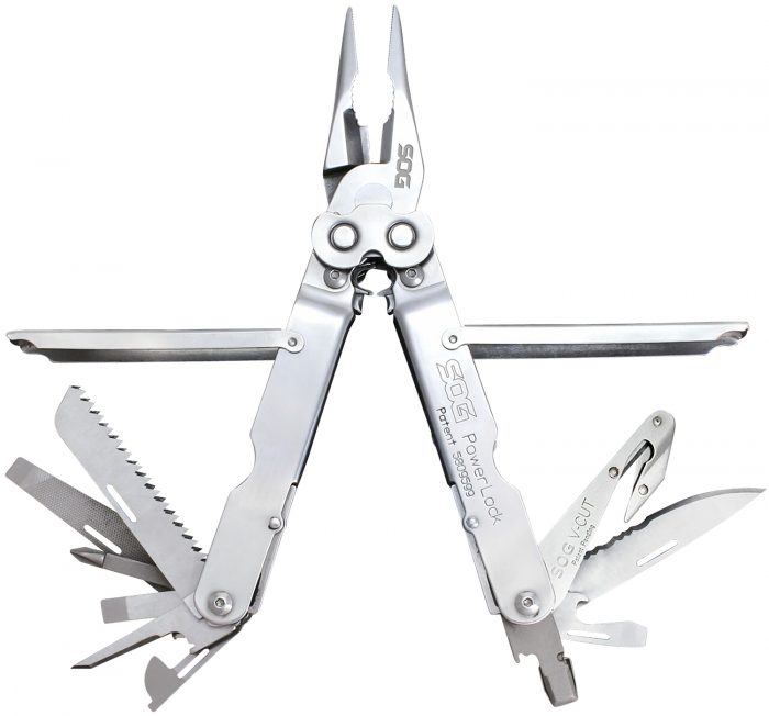 S.O.G SOG-S62N-CP PowerLock V-Cutter Polished 420 Stainless Steel 7" Long Includes Sheath