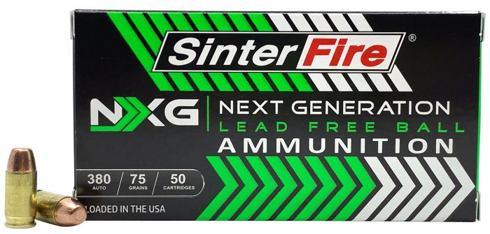 SinterFire Inc SF38075NXG Next Generation (NXG)  380ACP 75gr Lead Free Ball 50 Per Box/20 Case