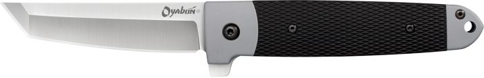 Cold Steel CS-26T Oyabun  3.50" Folding Plain 4034 Stainless Steel Blade/ Griv-Ex Black GRN w/TPR Inlay Handle