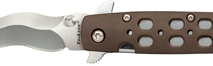 Cold Steel CS-26SK4 Ti-Lite  4" Folding Plain Kris AUS 10A Steel Blade/Flat Dark Earth Griv-Ex Handle