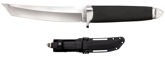 Cold Steel CS-35AB San Mai Master 6" Fixed Tanto Plain Satin VG-10 San Mai Blade/Black Textured/Oval Kray-Ex Handle Includes Sheath