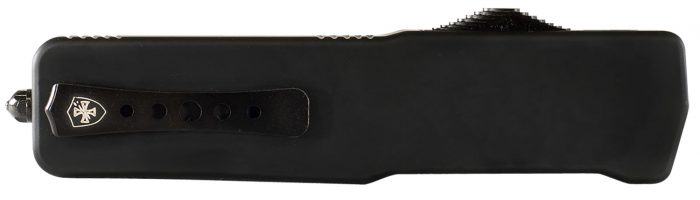 Templar Knife LZBR121 Premium Weighted  Large 3.55" OTF Dagger Plain Black Oxide Stonewashed D2 Steel Blade, 5.25" Black Aluminum/Rubber Handle