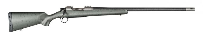 Christensen Arms CA10268315332 Summit TI  Full Size 7mm Rem Mag 3+1, 26" Natural Titanium Steel Threaded Barrel, Natural Titanium Aluminum Receiver, Green w/Black Webbing Fixed Sporter Stock