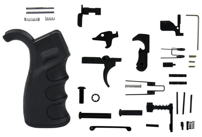 TacFire LPK02USAB Lower Parts Kit  AR-15 Black PGAR-B Grip Black