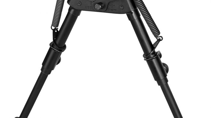 Harris Bipods S-BRP Swivel BR Picatinny, 6-9", Black Steel/Aluminum, Rubber Feet