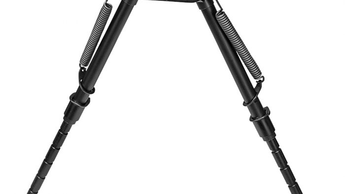 Harris Bipods S-LMM-LOK Swivel L M-LOK, 9-13", Black Steel/Aluminum, Notched Legs, Rubber Feet