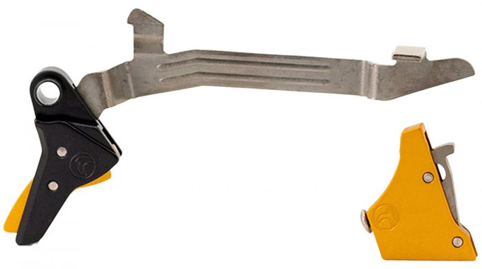 Timney Triggers ALPHAGLOCK34LRGGOLD Alpha Competition 45 ACP/10mm Auto, Gold Straight Trigger, Compatible w/Glock Gen3-4