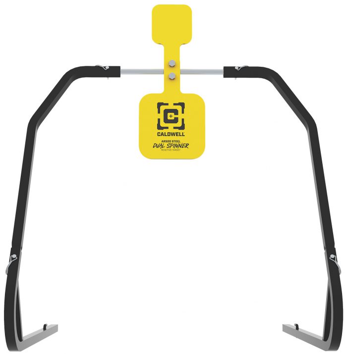 Caldwell 1196226 Daul Spinner  Yellow AR500 Steel 3/8" Thick Standing Target Includes 5" & 8" Plates