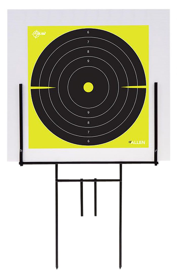 EZ-Aim 15309 Portable Range Target Stand  Black Steel 18" W x 19" H Includes 2 Adhesive Targets