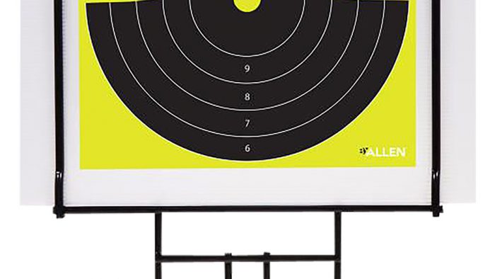 EZ-Aim 15309 Portable Range Target Stand  Black Steel 18" W x 19" H Includes 2 Adhesive Targets