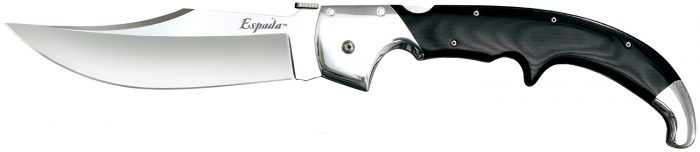 Cold Steel CS62MA Espada  XL 7.50" Folding Clip Point Plain S35VN SS Blade/9.25" Black w/Polished Bolsters G10 Handle Includes Belt Clip
