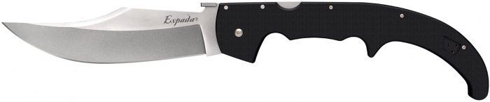 Cold Steel CS62MGC Espada  XL 7.50" Folding Clip Point Plain AUS-10A SS Blade/9.25" Black w/Polished Bolsters G10 Handle Includes Belt Clip