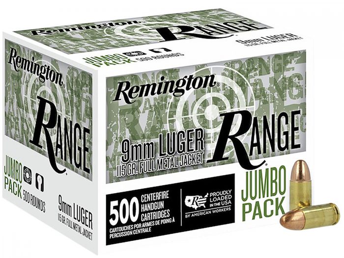 Remington Ammunition R27779 Range Jumbo Pack 9mmLuger 115gr Full Metal Jacket 500/Box