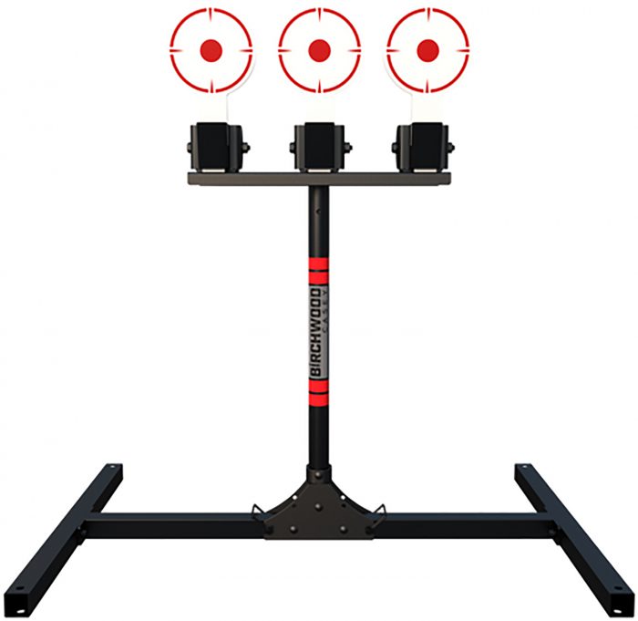 Birchwood Casey 3TPR 3 Spring Loaded Self Resting Targets Plate Rack Black/Red AR500 Steel 0.37" Thick Standing