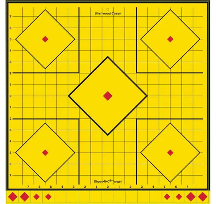 Birchwood Casey LRSIT-5PK Long Range  Self-Adhesive Paper Yellow 17.75" 5-Diamond 5 Pack