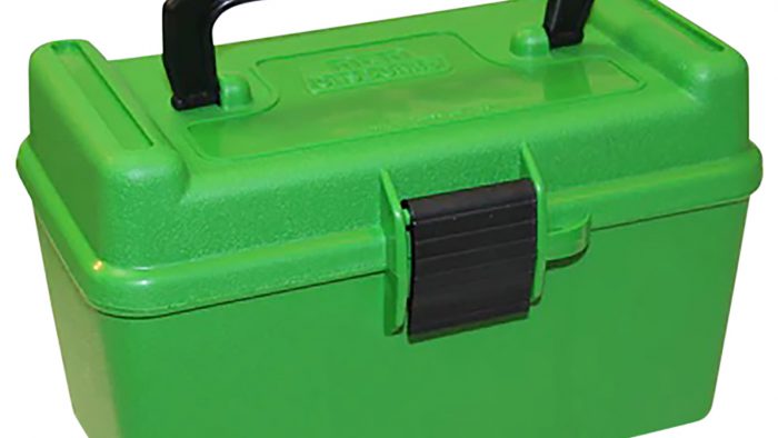 MTM Case-Gard H50RMAG10 Deluxe Ammo Box  300 Win Mag/7mm Rem Green Polypropylene 50rd