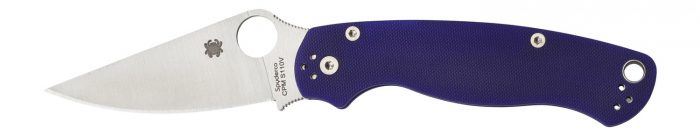 Spyderco C81GPDBL2 Para Military 2  3.42" Folding Plain Satin CPM S110V Blade/Dark Blue Textured G10 Handle Includes Pocket Clip