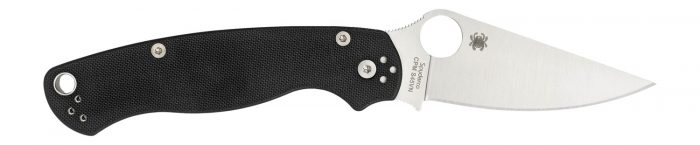 Spyderco C81GPLE2 Para Military 2  3.42" Folding Plain Satin CPM S45VN SS Blade Black Textured G10 Handle Left Hand Includes Pocket Clip