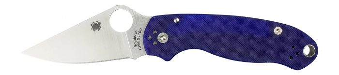 Spyderco C223GPDBL Para 3  2.95" Folding Plain Satin CPM S110V Blade/Dark Blue Textured G10 Handle Includes Pocket Clip