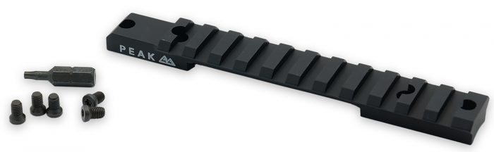 Weatherby J010004 Picatinny Rail  Matte Black Aluminum Weatherby Model 307 Weaver Mount Short Action 20 MOA