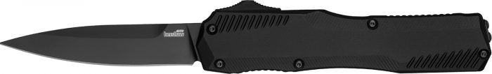 Kershaw 9000BLK Livewire  Automatic 3.30" OTF Spear Point Plain Black DLC CPM MagnaCut Steel Blade, Black Anodized Aluminum Handle, Includes Pocket Clip